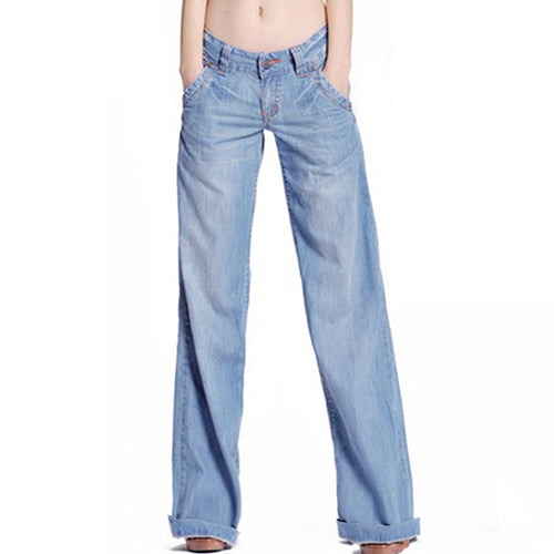Fashion Slim Temperament Casual Vintage Wide-Legged Jeans - Sheseelady