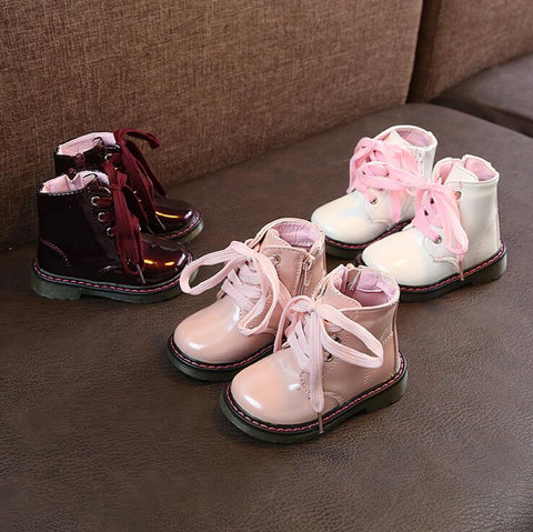 Sapatos de couro de Pu de sapatos de neve de crianças unissex