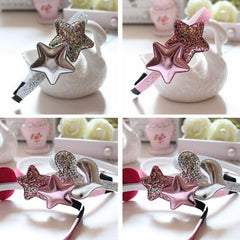 Pink Hairband Star Girls Silver Heart Sequin pour les enfants