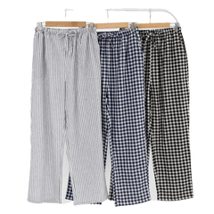 Loose Man Sleeping Pants Plaid Bottoms Pijamas