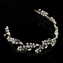 New Fashion Pearl Flower Vine Tiara Bride Hair Ornaments Wedding Accessories