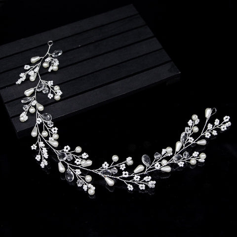 New Fashion Pearl Flower Vine Tiara Bride Hair Ornaments Wedding Accessories