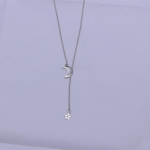 New Fashion Star Hollow Moon Pendant Chains Necklaces For Women Adjustable Gold Color Collares Party Jewelry