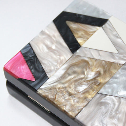 Luxury Acrylic Geometric Patchwork PVC Party Clutches For Ladies