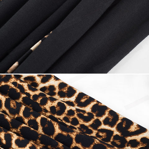 Robe de soirée à épaules dénudées et imprimé léopard