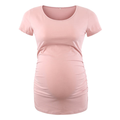 Lot de 3 pièces vêtements de maternité Ropa Embarazada t-shirt hauts T-Shirt de grossesse décontracté flatteur côté ruché