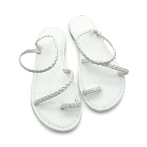 Sandálias tanga plus size verão mulheres chinelos tecelagem casual praia plana com sapatos sandália feminina de salto baixo estilo romano