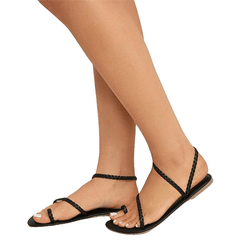 Plus Size Thong Sandals Summer Women Flip Flops Weaving Casual Beach Flat With Shoes Rome Style Female Sandal Low Heels