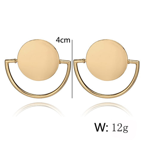 Punk Style mode demi-cercle rond géométrique boucles d'oreilles pour les femmes métal or balancent boucle d'oreille femme déclaration bijoux cadeaux