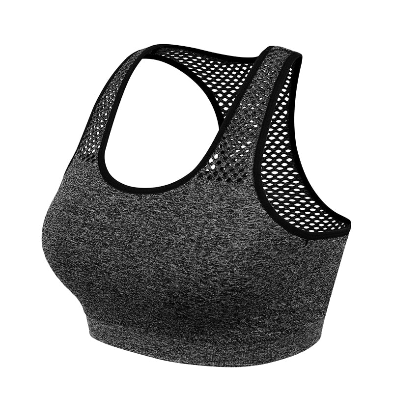 Shockproof Quick-drying Women's Wireless Mesh Push Up Sports Bras