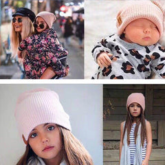 Baby Hat Kids Newborn Knitted Cap Crochet Solid Children Beanies Boys Girls Hats Headwear Toddler Kids Caps Accessories - Sheseelady