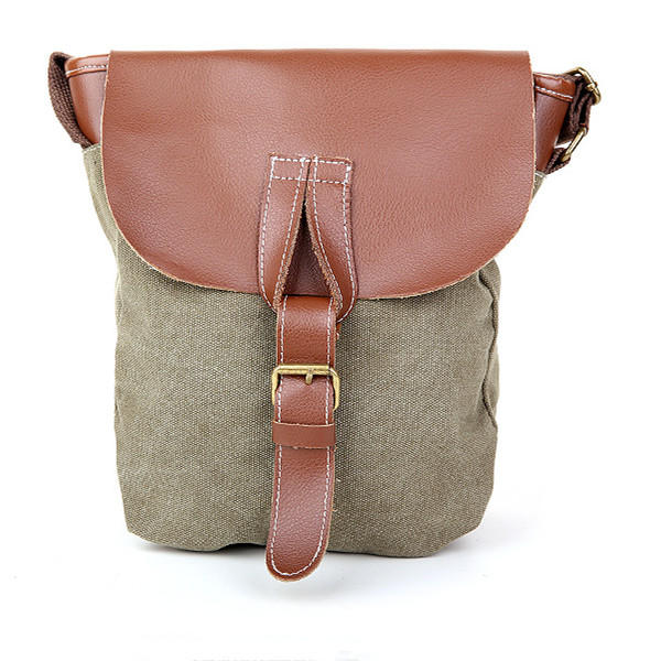 Women Canvas Leather Single Shoulder Bag Messenger