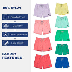 Stylish Sexy Men's Quick Dry Swim Shorts With Pockets & Mesh Lining Solid Color