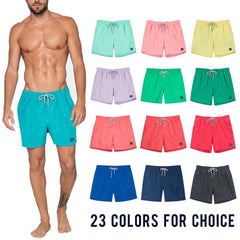 Stylish Sexy Men's Quick Dry Swim Shorts With Pockets & Mesh Lining Solid Color