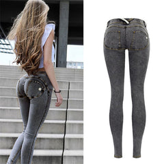 Sexy Low Waist Peach Push Up Hip Skinny Denim Jeans