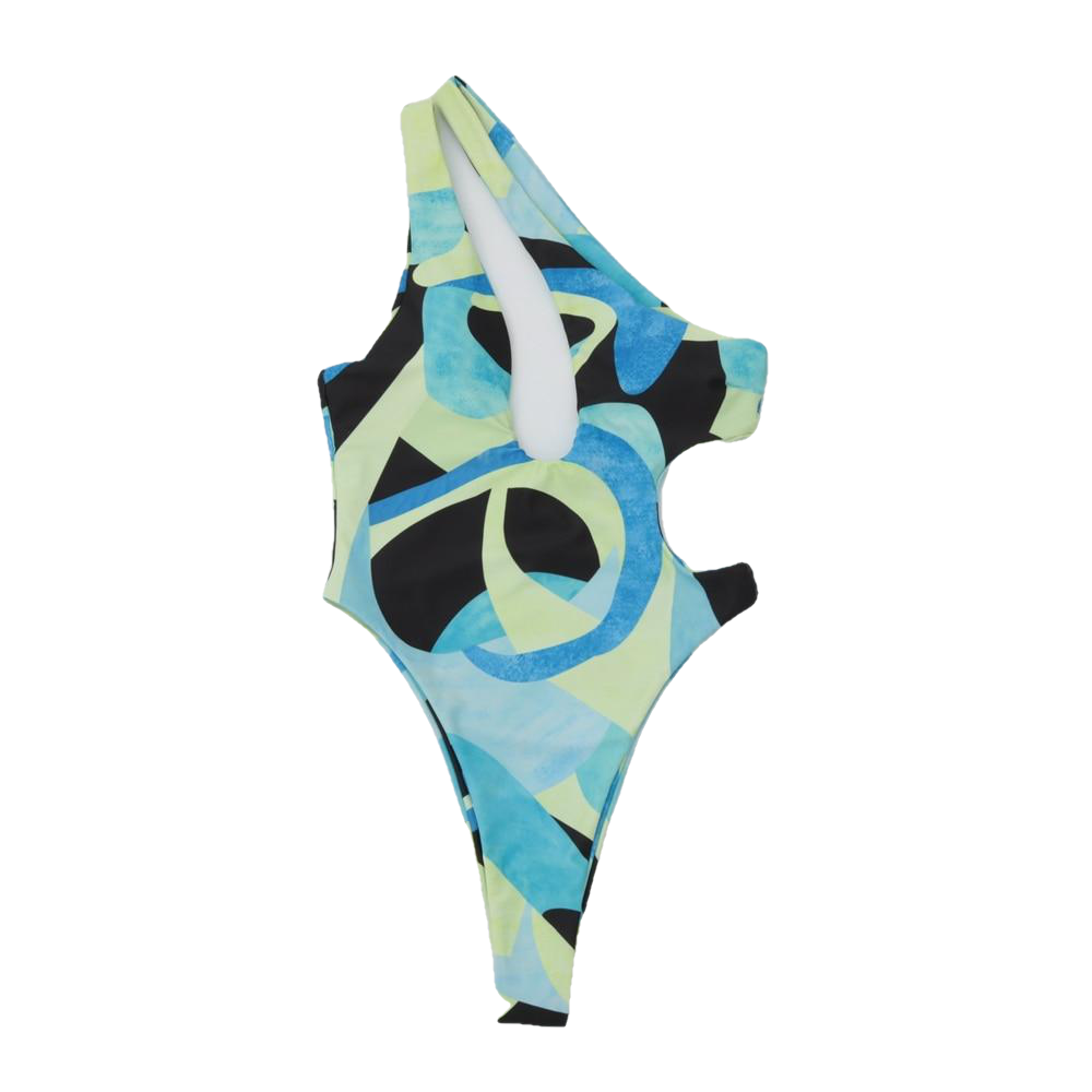 Sexy Women's One Shoulder Push Up Print Monokini Swimsuit Piece