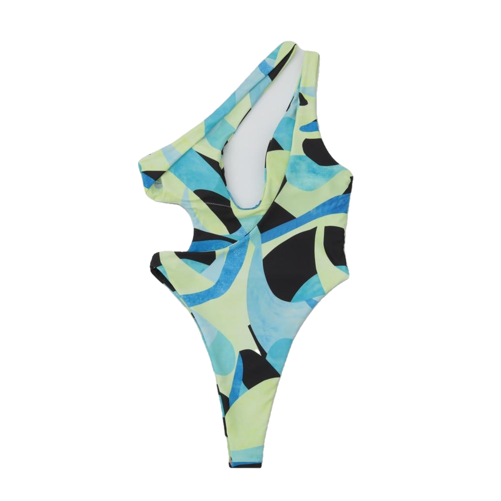 Sexy Women's One Shoulder Push Up Print Monokini Swimsuit Piece