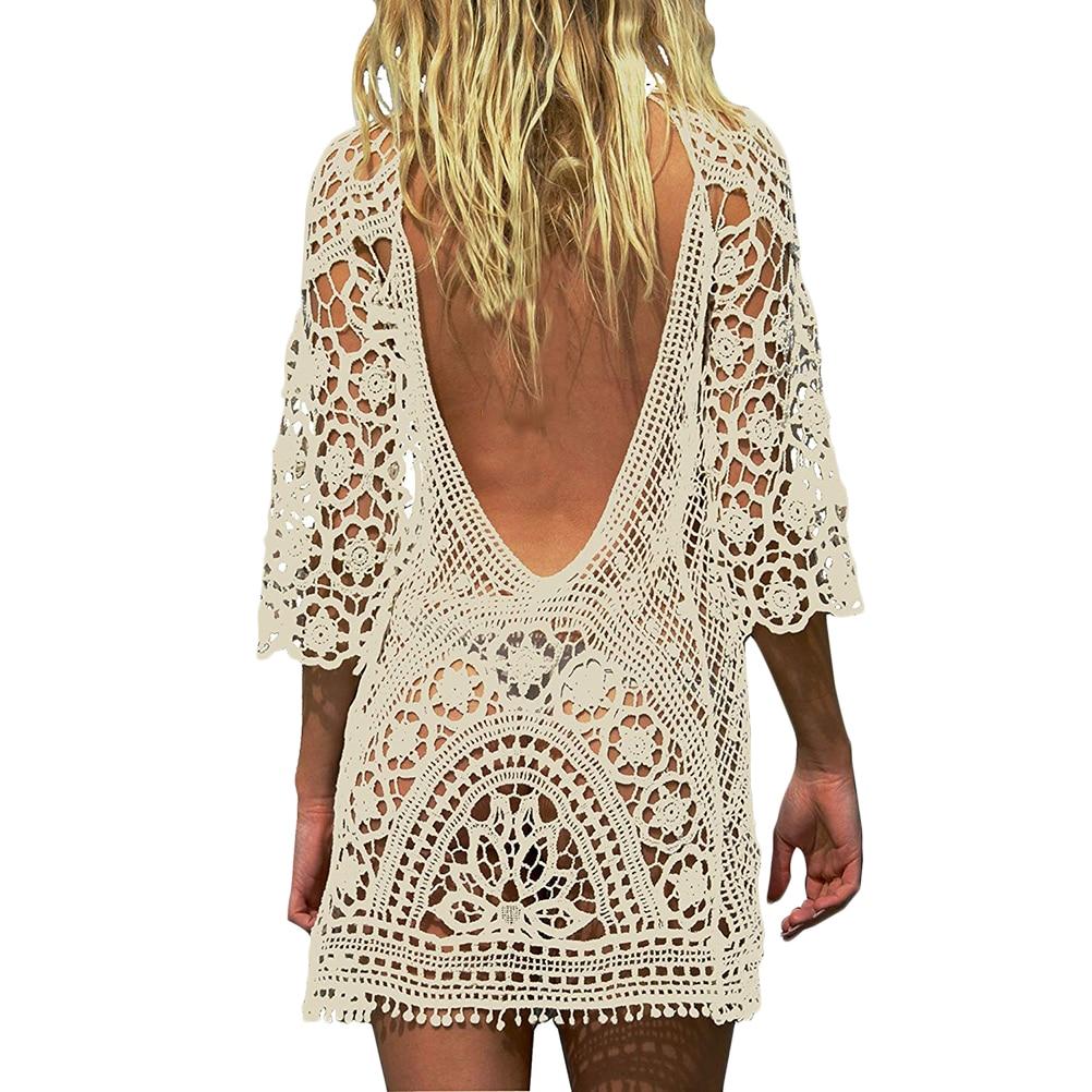 Sexy Ladies' Crochet Lace Bathing Suit Cover Up
