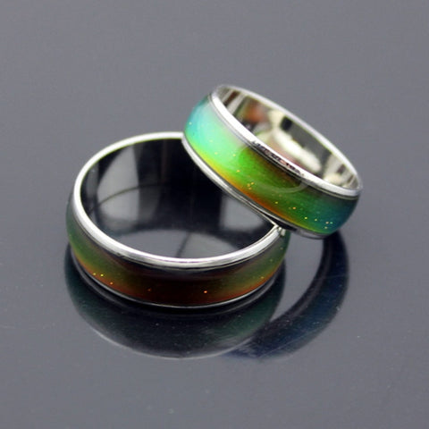 Anel de aço inoxidável que muda de cor Anéis de humor Sensação / Emoção Anel de temperatura amplo 6 mm Venda direta da fábrica de joias inteligentes