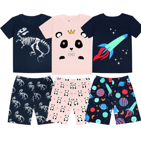 Conjuntos de manga curta e pijama para meninas