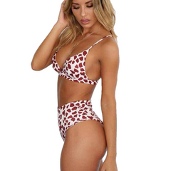 Sexy High Waisted Leopard Serpentine Print Bikini Sets