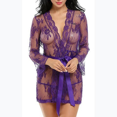 Summer Women Sexy Lingerie Babydoll Chemises Lace Transparente Bathrobes Robes Sleepwear See-Through Porno Sexo Underwear Dress