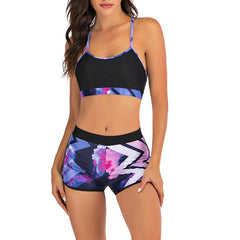 Pop Sexy Women's Floral Print Sports Beachwear 2 Piece