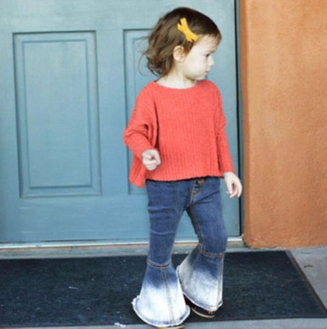 Jeans et pantalons à jambes larges en denim pour enfant en bas âge