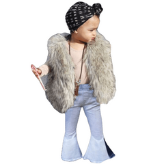 Toddler Kids Girls Denim Bell Bottom Pants Jeans And Wide Leg Trousers