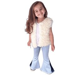 Toddler Kids Girls Denim Bell Bottom Pants Jeans And Wide Leg Trousers