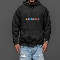 O desejo de grinalda de impressão de carta de bordado esteve aqui Hoodie