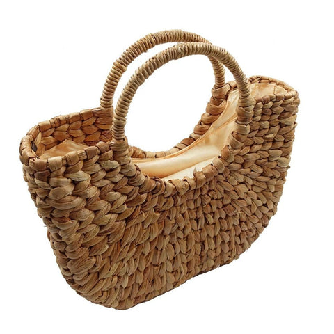 Stylish Casual Women's Natural Wicker Woven Handbag