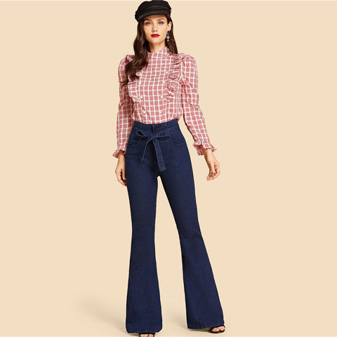 מכנסי ג 'ינס בסגנון סתיו בצבע חילוף וינטג' לבגדי נשים