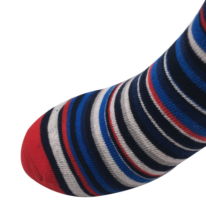 Casual Socks Color Stripes Five Pairs Of Socks Cotton Gift Box For Men'S - Sheseelady