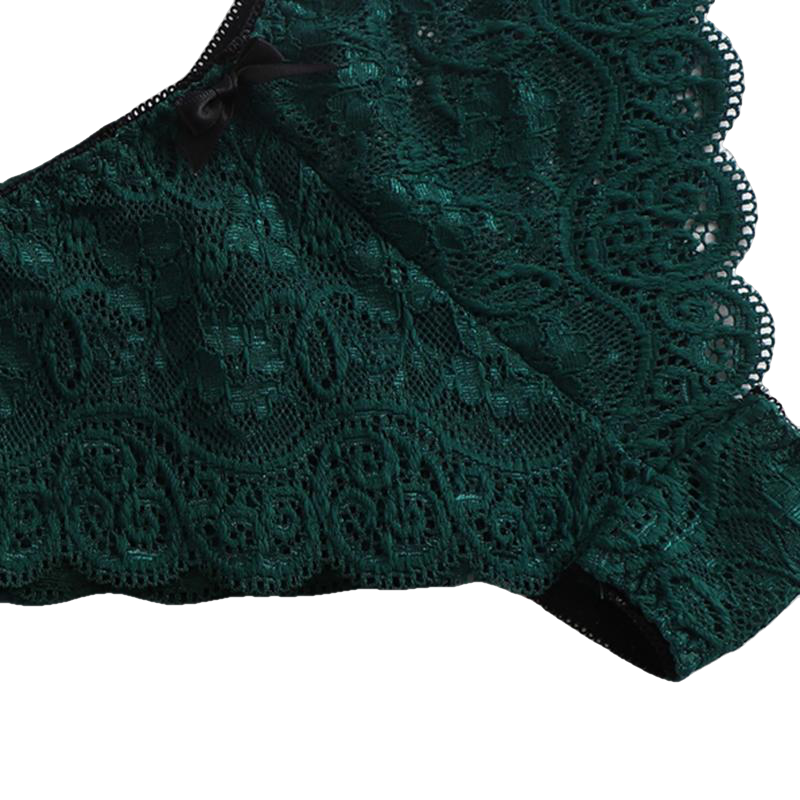 Army Green Sexy Floral Lace Cami Lingerie Set Burgundy Women Bra And Brief Sets Wireless Sexy Underwear Bra Set - Sheseelady