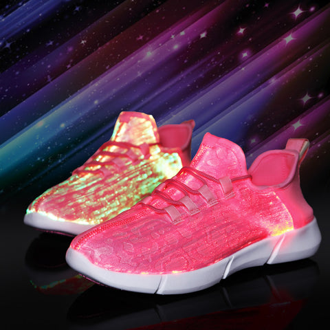 Led Fiber Optic Usb Recharge Glowing Sneakers For Unisex