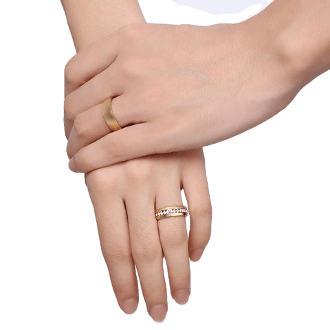 טבעות להקות נישואים בצבע זהב בהתאמה אישית לגברים נשים 6 מ"מ מתנת יום נישואים טבעת אירוסין נירוסטה