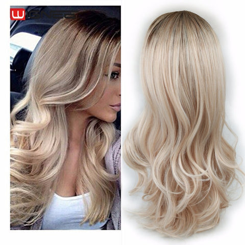 Long Ombre Brown Ash Blonde High Density Temperature Wig - Sheseelady