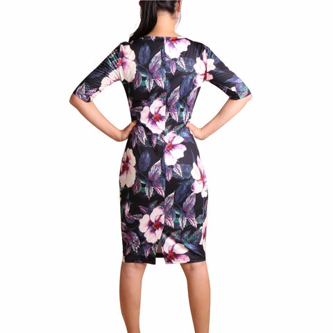 Elegant Floral Print Work Casual Party Dress - Sheseelady