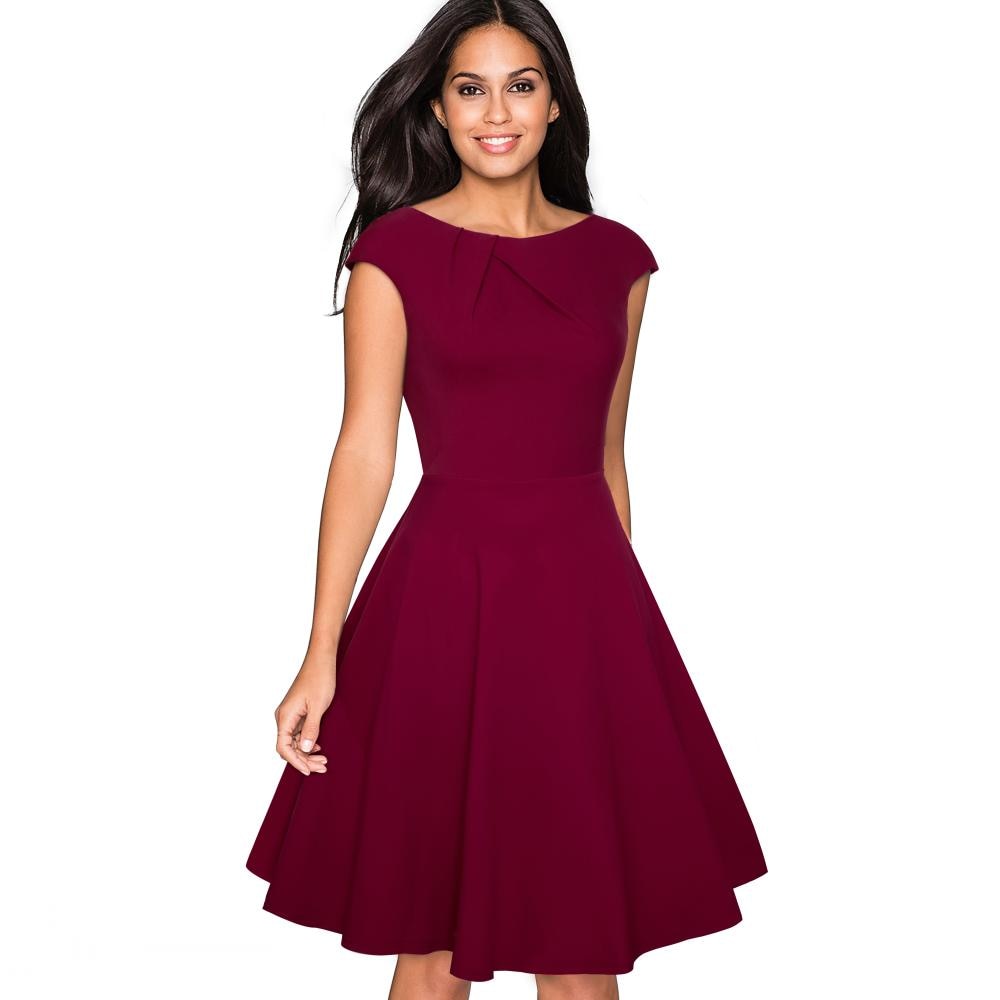 Elegant Ruched Cap Sleeve Casual Party Dress - Sheseelady
