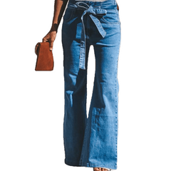 Retro Bell Bottom Stretch High Waist Wide Leg Jeans