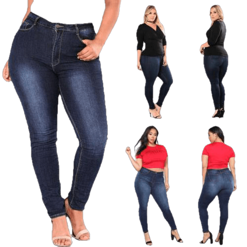 Stretch Denim Skinny Pants High Waist Trousers Jeans