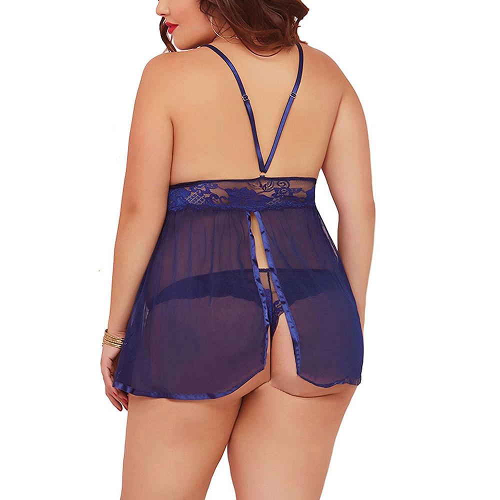 Women Sexy Lingerie Plus Size Open Back Lingerie Lace Underwear Sets