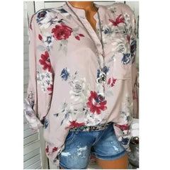 Blusa Casual De Chiffon Branco De Gola V