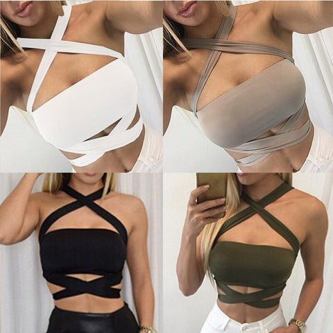 Casual Sexy Ladies' Lace-up Criss-cross Halter