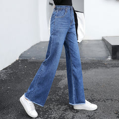 Denim Long Trousers High Waist Korean Style Jeans - Sheseelady