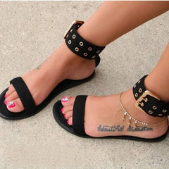 Verão de gladiador de sandálias de andares de mulheres senhoras de sapatos de geleia de dedo do pé abertas transparentes sandálias de praia de tira de fivela romanas de determinada safra grande tamanho
