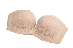 Women'S Slightly Padded Push Up Great Support Lace Strapless Bra