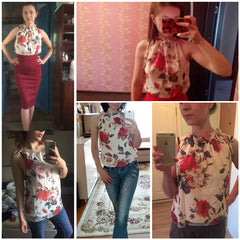 Floral Print Sleeveless Tops Loose Female Casual Blouses - Sheseelady