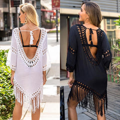 Trendy Casual Women's Summer Swimsuit Coverups With Tassels